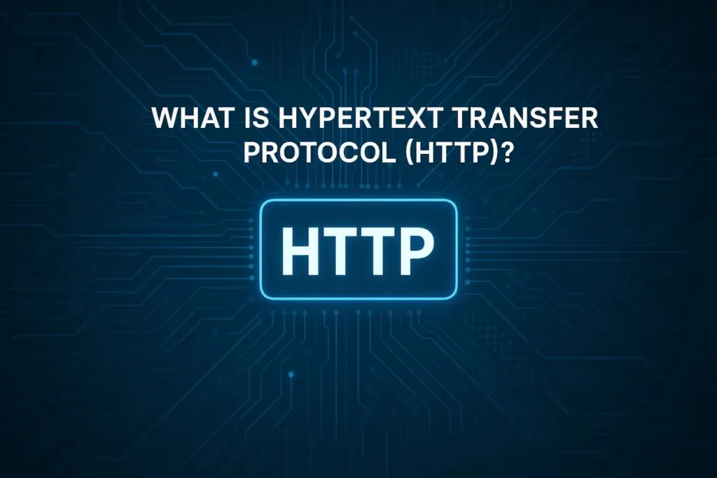 Illustration showing how HTTP works in client-server model with GET request and response flow